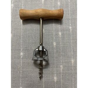 Vintage Wooden Handle Bell Corkscrew Wine Bottle Opener Made in Italy MCM